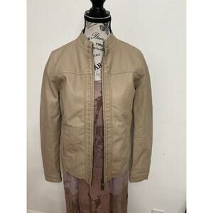 Ana Faux Leather Jacket Zip Up Bomber Casual chic Streetwear Minimalist Sz S